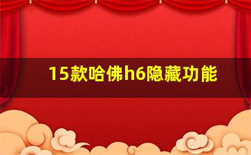 15款哈佛h6隐藏功能