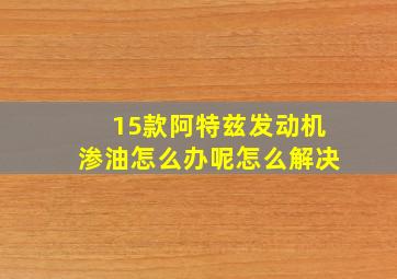 15款阿特兹发动机渗油怎么办呢怎么解决