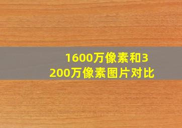 1600万像素和3200万像素图片对比