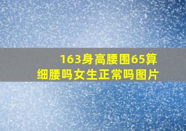 163身高腰围65算细腰吗女生正常吗图片