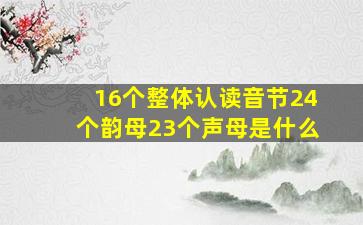 16个整体认读音节24个韵母23个声母是什么