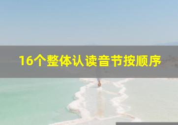 16个整体认读音节按顺序