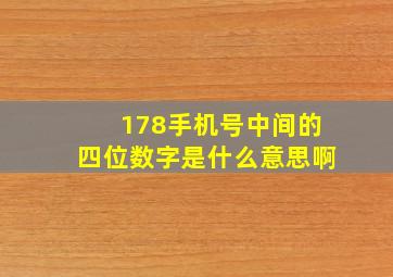 178手机号中间的四位数字是什么意思啊