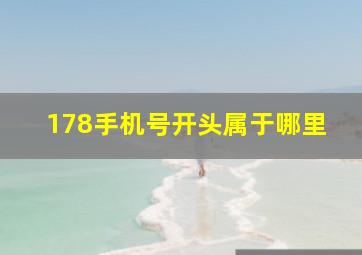 178手机号开头属于哪里