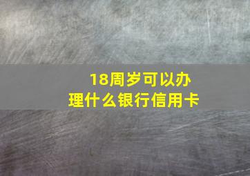 18周岁可以办理什么银行信用卡