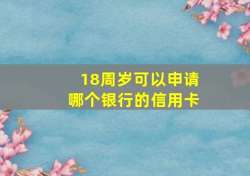 18周岁可以申请哪个银行的信用卡