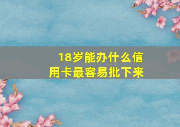 18岁能办什么信用卡最容易批下来