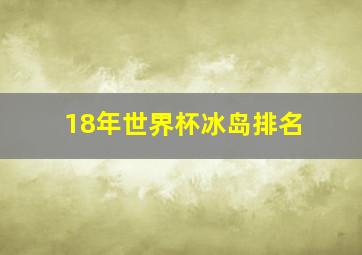 18年世界杯冰岛排名