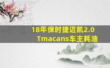 18年保时捷迈凯2.0Tmacans车主耗油