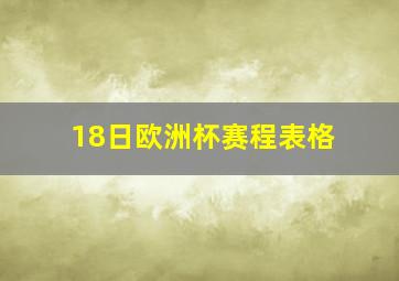 18日欧洲杯赛程表格