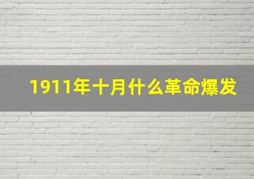 1911年十月什么革命爆发