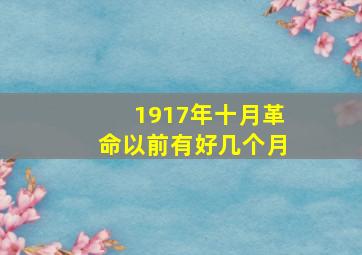 1917年十月革命以前有好几个月