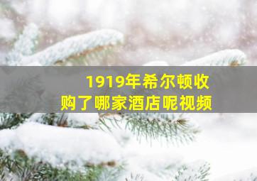 1919年希尔顿收购了哪家酒店呢视频