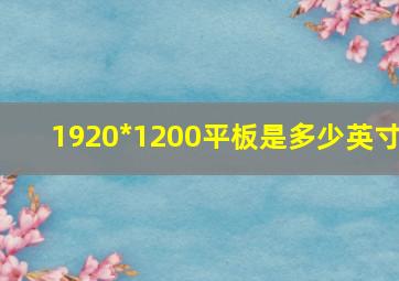 1920*1200平板是多少英寸