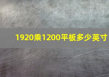 1920乘1200平板多少英寸