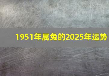 1951年属兔的2025年运势