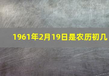 1961年2月19日是农历初几