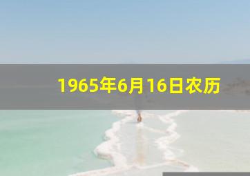 1965年6月16日农历