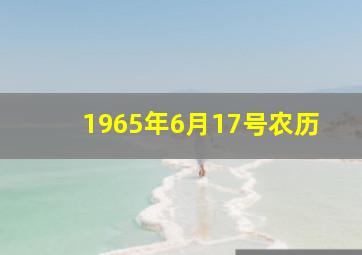 1965年6月17号农历