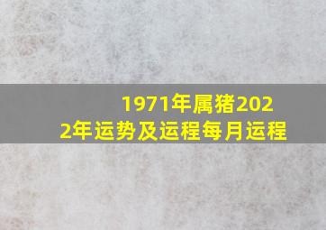 1971年属猪2022年运势及运程每月运程