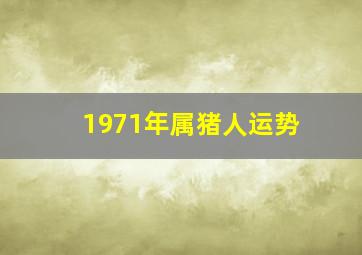 1971年属猪人运势