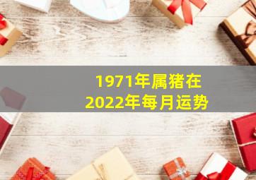 1971年属猪在2022年每月运势