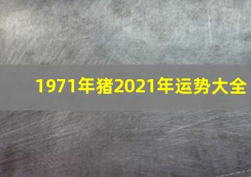 1971年猪2021年运势大全