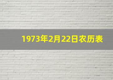 1973年2月22日农历表