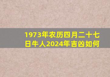 1973年农历四月二十七日牛人2024年吉凶如何