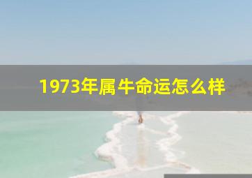 1973年属牛命运怎么样