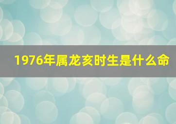 1976年属龙亥时生是什么命