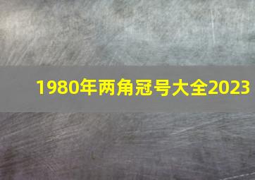 1980年两角冠号大全2023