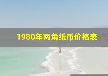 1980年两角纸币价格表