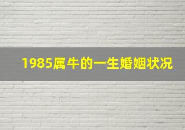 1985属牛的一生婚姻状况