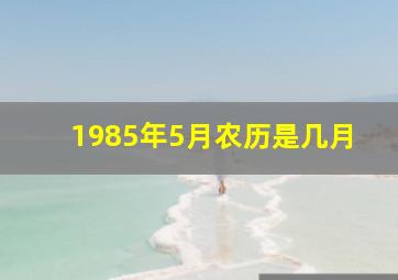 1985年5月农历是几月