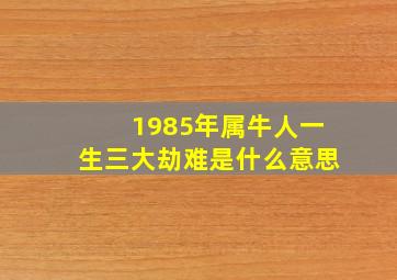 1985年属牛人一生三大劫难是什么意思