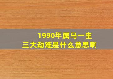 1990年属马一生三大劫难是什么意思啊