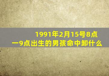 1991年2月15号8点一9点出生的男孩命中卸什么