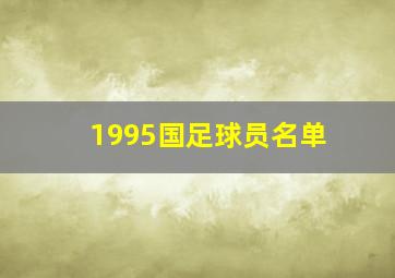 1995国足球员名单