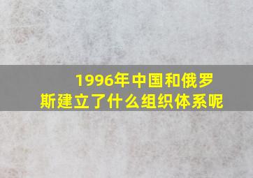 1996年中国和俄罗斯建立了什么组织体系呢