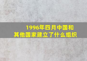 1996年四月中国和其他国家建立了什么组织