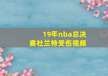 19年nba总决赛杜兰特受伤视频