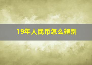 19年人民币怎么辨别