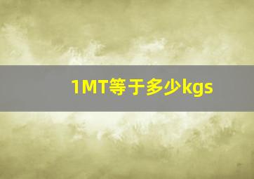 1MT等于多少kgs