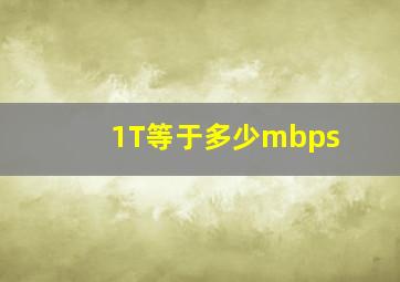 1T等于多少mbps