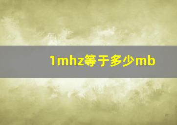 1mhz等于多少mb