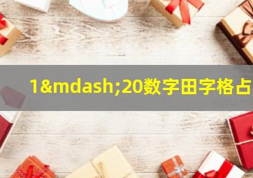 1—20数字田字格占格