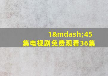 1—45集电视剧免费观看36集