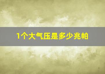 1个大气压是多少兆帕