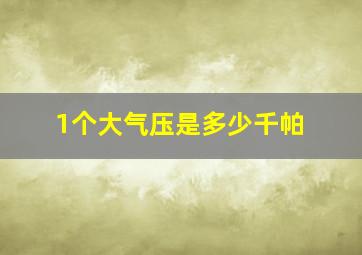 1个大气压是多少千帕